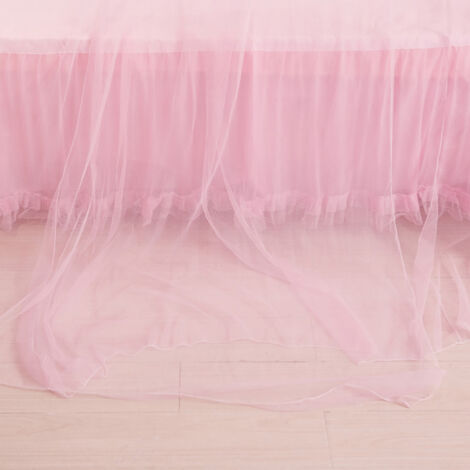 Moustiquaire de lit princesse en dentelle ronde et aérée, style rideau de lit (Rose)