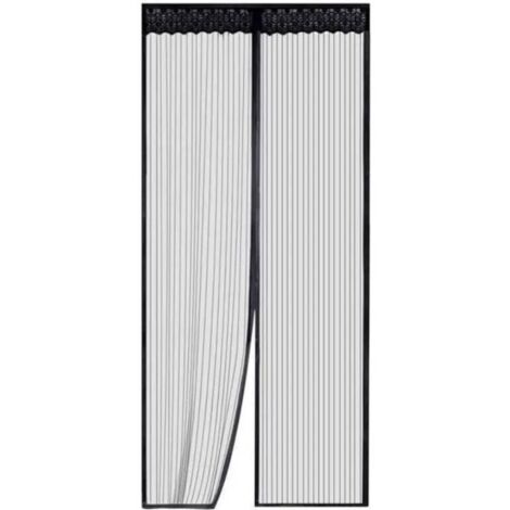 Moustiquaire de Porte Magnétique 90 x 210cm Fermeture Automatique Rideau Porte Anti Insectes Mouche Moustique avec Aimants Noir