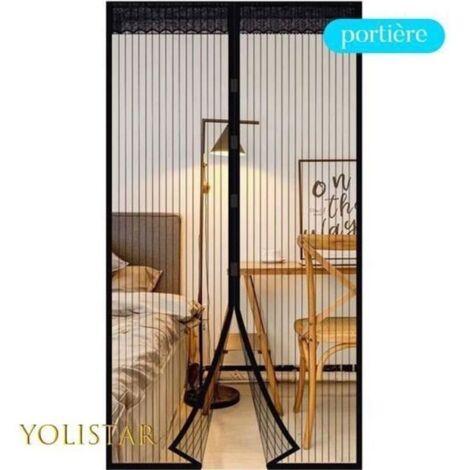 Moustiquaire de Porte Magnétique Fermeture Automatique Rideau Porte Anti Insectes Mouche Moustique avec Aimants sans
