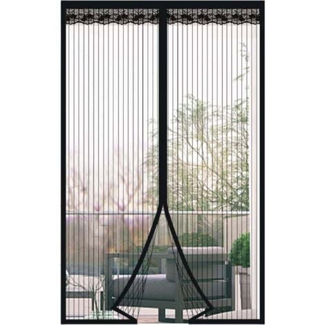 Moustiquaire de Porte Magnétique Rideau de Porte Antimoustique avec Fermeture Aimantée Sans Perage pour Porte de Balcon, porte Cave, Porte de Terrasse (100 220cm)