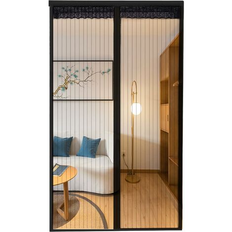 Moustiquaire de Porte Magnétique Rideau de Porte Antimoustique avec Fermeture Aimantée Sans Perçage pour Porte de Balcon, porte Cave, Porte de Terrasse (120 220cm)