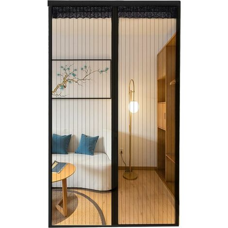 Moustiquaire de Porte Magnétique Rideau de Porte Antimoustique avec Fermeture Aimantée Sans Perçage pour Porte de Balcon, porte Cave, Porte de Terrasse (120 240cm)