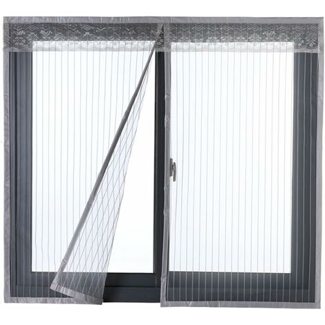 Moustiquaire de Porte Ou Fenetre Magnetique Rideau Moustiquaire De Porte Avec Aimants Gris 120x130cm