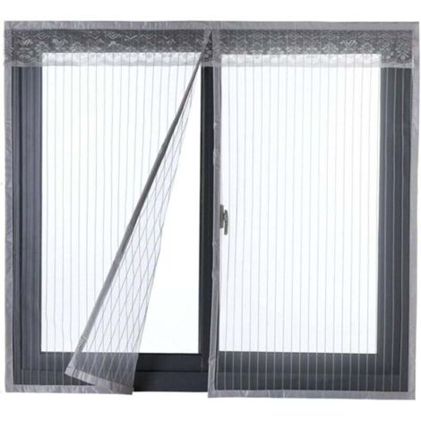 Moustiquaire de Porte Ou Fenetre Magnetique Rideau Moustiquaire De Porte Avec Aimants Gris 120x130cm