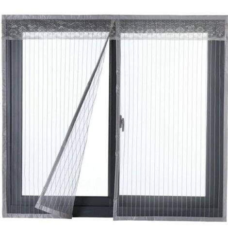 Moustiquaire de Porte Ou Fenetre Magnetique Rideau Moustiquaire De Porte Avec Aimants Gris 120x130cm