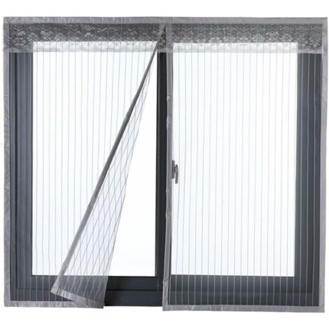 Moustiquaire de Porte Ou Fenetre Magnetique Rideau Moustiquaire De Porte Avec Aimants Gris 120x130cm
