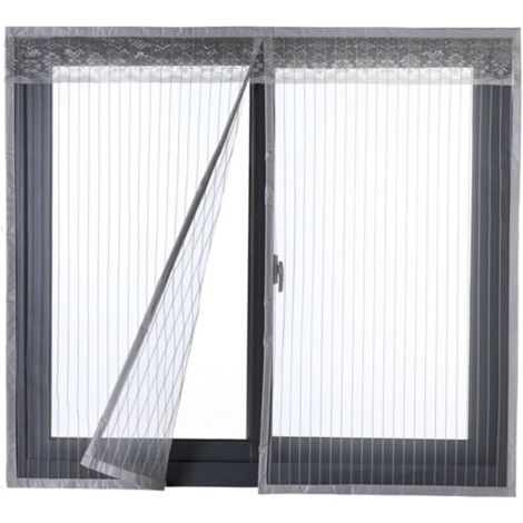 Moustiquaire de Porte Ou Fenetre Magnetique Rideau Moustiquaire De Porte Avec Aimants Gris 120x130cm FDC