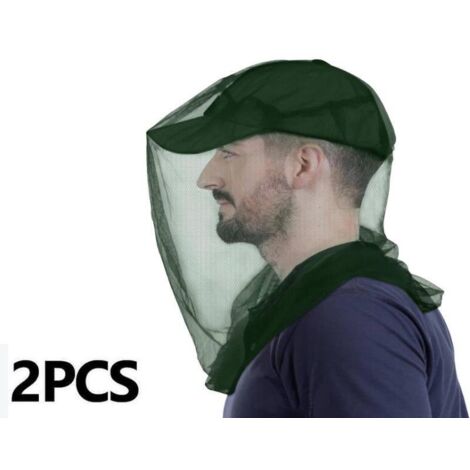 Moustiquaire de tête haut de gamme pour insectes, lot de 2, anti-insectes volants  Trous extra larges et extra fins pour le camping, la randonnée, la pêche, le jardinage et la chasse. Convient à tous 