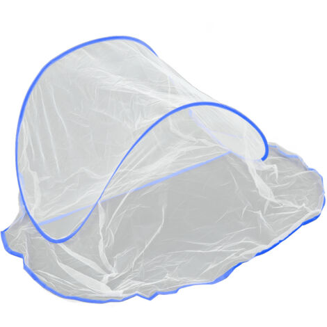 Moustiquaire de tête légère pour randonnée et camping, protection anti-insectes extérieure, bleue