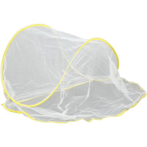 Moustiquaire de tête portable pour randonnée, voyage et jardin, couleur jaune vif
