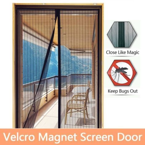 Moustiquaire découpable Rideau de porte fermeture magnétique anti mousitique fermoir aimanté sans perçage L100 x H210cm