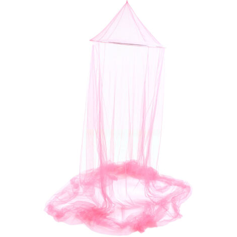 Moustiquaire d'été pour lit - Voile polyester respirant - Ciel de lit suspendu rose pour bébé et adulte - Protection anti-moustiques chambre