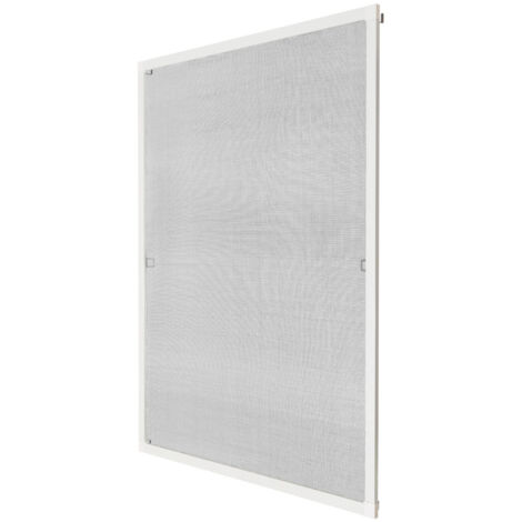Tectake – Moustiquaire de fenêtre 100 x 120 cm – Cadre en aluminium blanc – Installation sans perçage – Protection contre les insectes
