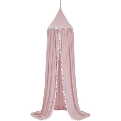 Moustiquaire en coton décoration dôme pour enfants 96,5 pouces (rose)
