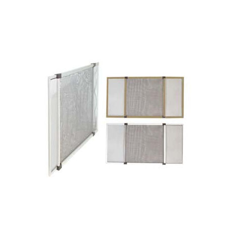Moustiquaire en fibre avec cadre modulable en aluminium, couleur aluminium - maille grise - cm.100x75h.