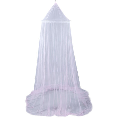 Moustiquaire en polyester à dôme suspendu, taille universelle 60x250x850cm, Rose clair