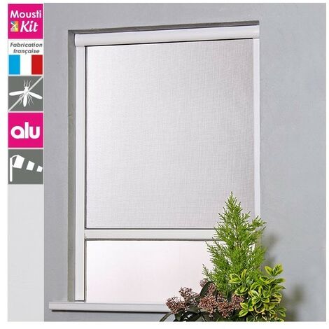 Moustiquaire Enroulable Verticale Alu H100 cm x L80 cm Blanc - Moustikit Confort - Blanc
