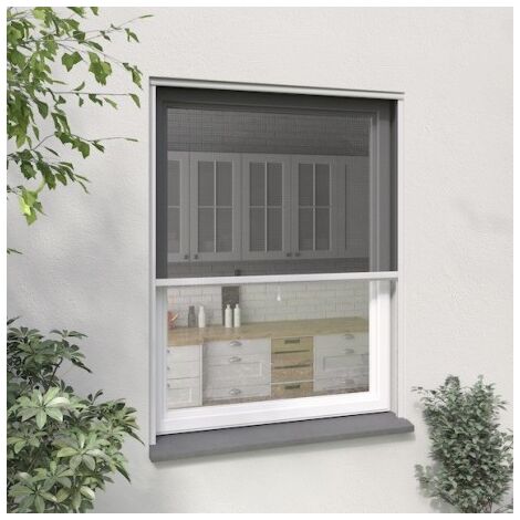 Moustiquaire enroulable verticale fenêtre en alu blanc - Moustikit Confort - H 160 cm x L 125 cm