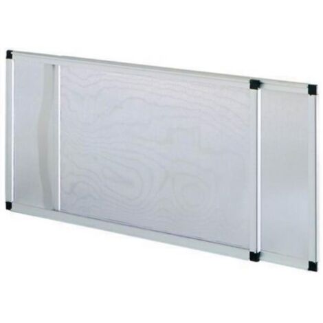 Moustiquaire extensible argent 50x40 cm – Installation verticale et horizontale – Brosse incluse pour ajustement facile – Protection contre les insectes