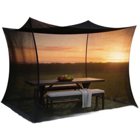 Moustiquaire extérieure noire, filet anti-insectes pour terrasse et barbecue, porte simple 220×200×250cm