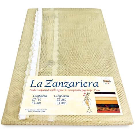 Moustiquaire Extérieure – Tissu Maille Fine – Pour Jardin ou Balcon – Beige Uni Cm. 150x250
