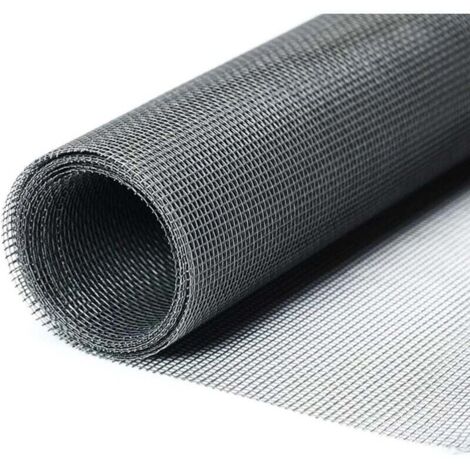 Moustiquaire Fenêtre 120 cm x 250 cm, maille en fibre de verre, découpée sur mesure, anti-insectes, adaptée aux portes-fenêtres en baie - Gris
