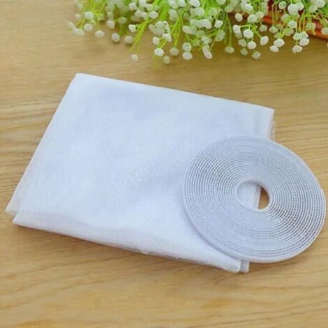 Moustiquaire Fenêtre 130x150 cm Blanc – DIY, Découpable, Anti-Insectes
