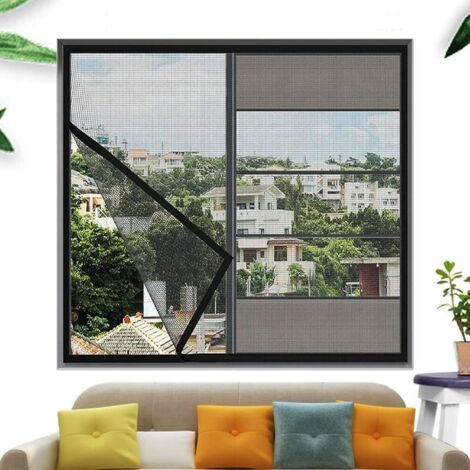 Moustiquaire Fenêtre 60x70cm - Fibre De Verre - Bandes Auto-Agrippantes - Anti-Insectes - Pour Maison