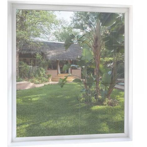 Moustiquaire Fenêtre Découpable 120cm150cm, Lot de 2, Toile Moustiquaire Anti-Insectes Moustiques avec Bande Adhésive Maille Fine Ecran Moustiquaire Fenêtre sans Perçage - Blanc Transparent