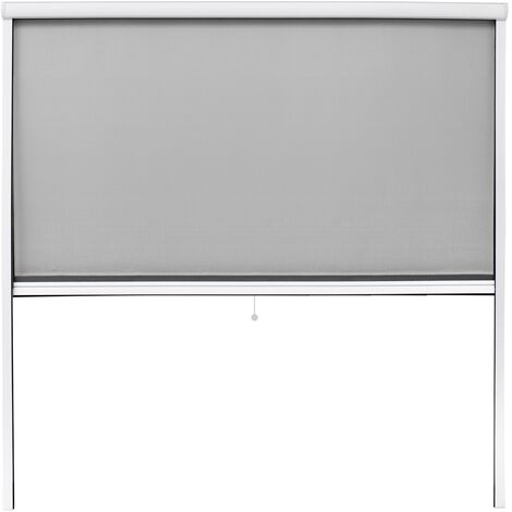 Moustiquaire fenêtre enroulable 160x160cm en aluminium blanc protection insectes