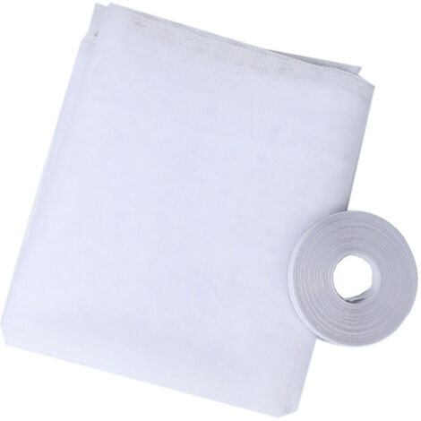Moustiquaire fenetre-Filet d'écran anti-moustique auto-adhésif écran de cryptage bricolage Velcro, 130cm 150cm,Blanc