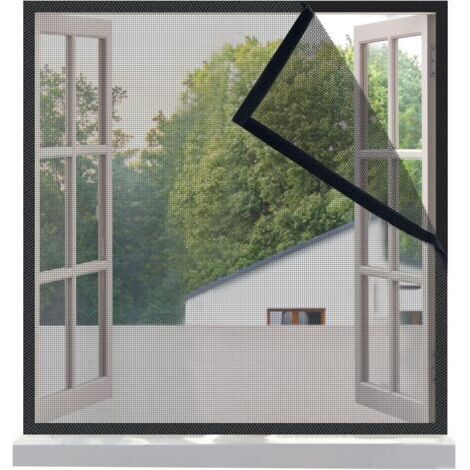 Moustiquaire fenêtre, pas besoin de percer de trous, moustiquaire fenêtre autocollante 90x130cm noire