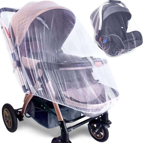 Moustiquaire intégrale pour poussette bébé, anti-poussière et aérée, maille serrée, blanc, diamètre 150 cm