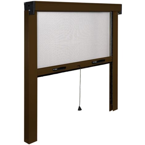 Moustiquaire IRS-CE aluminium marron 100x170 cm vertical pour fenA tres