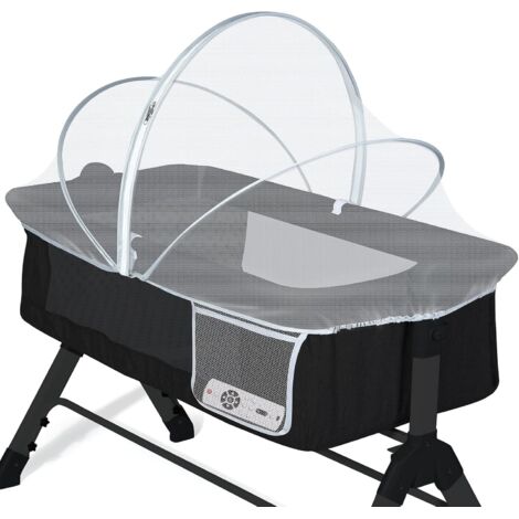 Moustiquaire Lit Bébé - 1 Pièce - Maille Fine - Fermeture Éclair - Universel Berceau - Blanc