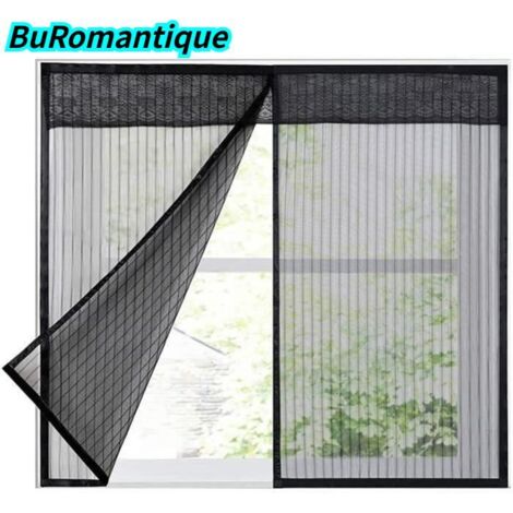 Moustiquaire - Magic Tape - 120x120cm - Anti-Insectes - Fixation Magnétique - Noir