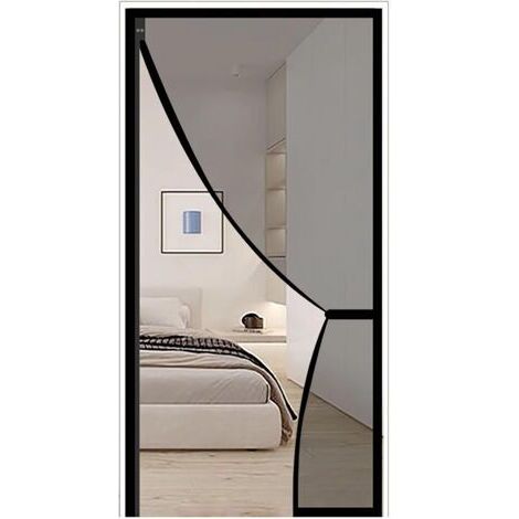 Moustiquaire magnétique 120 x 220 cm, noire, pour empêcher les insectes d'entrer.