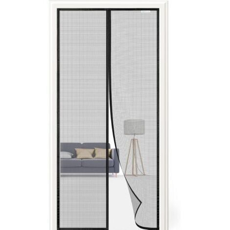 Moustiquaire magnétique 120x220 cm, rideau anti-moustique, sans perçage - noir