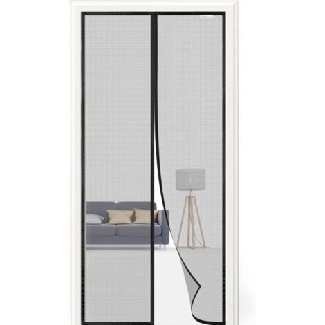 Moustiquaire magnétique 120x220 cm, rideau anti-moustique, sans perçage - noir