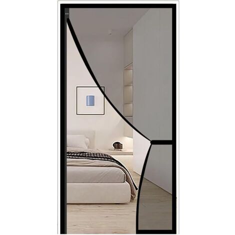 Moustiquaire magnétique 140 x 220 cm, noire, pour empêcher les insectes d'entrer.