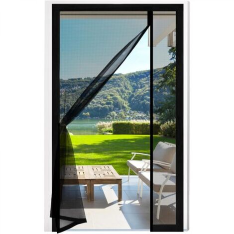 Moustiquaire magnétique, 90x210cm Moustiquaire de balcon en fibre de verre Ouverture latérale Rideau anti-mouches Porte pour Salon Chambre Portes