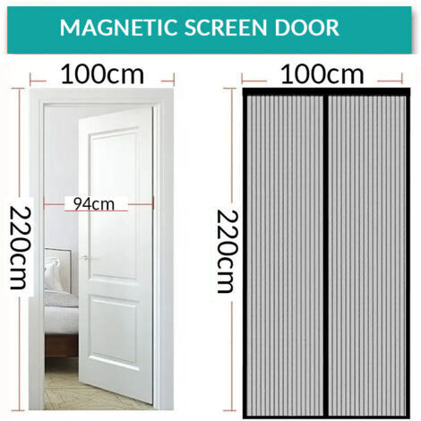 Moustiquaire magnétique, adaptée aux portes et fenêtres, sans perçage, noire, 100x220 cm, moustiquaire souple, idéale pour un usage domestique.