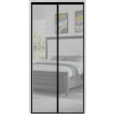 Moustiquaire magnétique en fibre de verre, 100 x 210 cm, maille ultra-fine, aimants puissants, moustiquaire pour portes-fenêtres