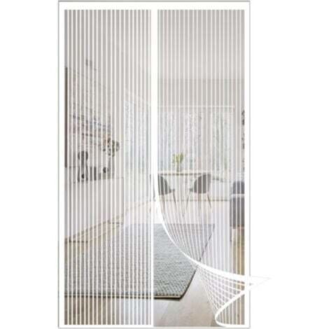 Moustiquaire magnétique haute densité 120 x 220 cm – Installation sans perçage, idéale pour balcon, salon ou chambre d’enfant, couleur blanc