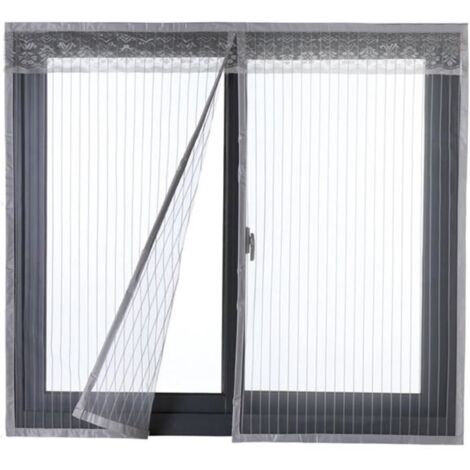Moustiquaire Magnétique - Non spécifié - 120x130cm - Fibre de verre - Fixation auto agrippante - Gris