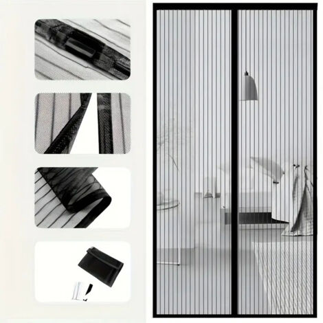 Moustiquaire magnétique pour balcon, terrasse et porte de cave, installation facile grâce à son adhésif facile à utiliser，120x250cm