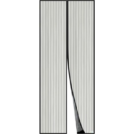 Moustiquaire Magnétique Pour Porte Apalus, Rideau en Maille, Joint Magnétique de Haut en Bas avec Fermeture Automatique, Maintient l'air frais à l'intérieur (110x210cm, Noir)