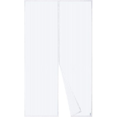 Moustiquaire Magnétique Pour Porte Apalus, Rideau en Maille, Joint Magnétique de Haut en Bas avec Fermeture Automatique, Maintient l'air frais à l'intérieur (140x220 CM,Blanc)