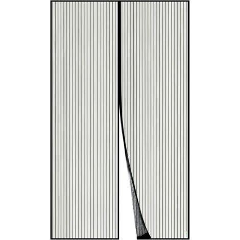 Moustiquaire Magnétique Pour Porte Apalus, Rideau en Maille, Joint Magnétique de Haut en Bas avec Fermeture Automatique, Maintient l'air frais à l'intérieur (140x240cm, Noir)