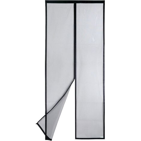 Moustiquaire Magnétique Pour Porte – Maille Ultrarésistante, Joint Magnétique de Haut en Bas, Fermeture Automatique, Garde l'Air Frais à l'Intérieur (90x210,Noir)
